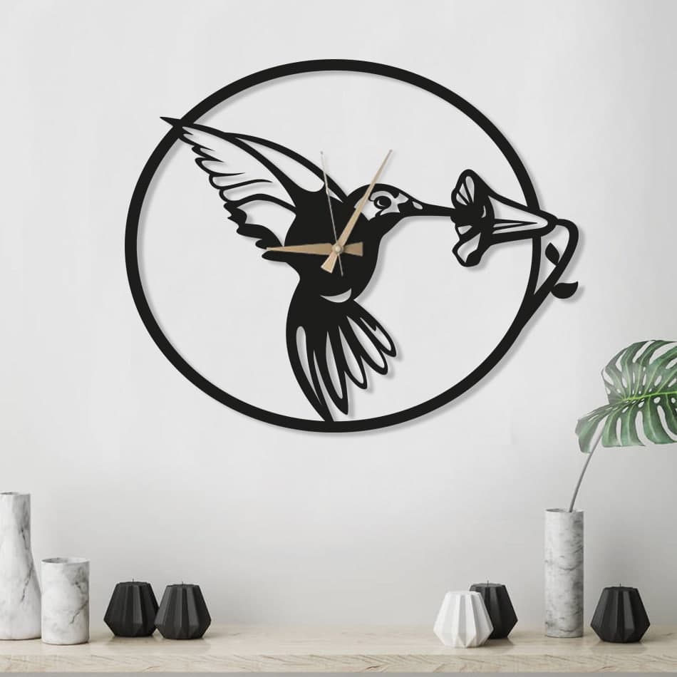 Hummingbird Metal Clock 12583 Romadon