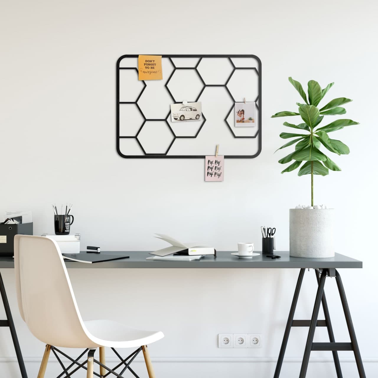 Hexagon beehive Metal Photo&Note Board 18070 Romadon