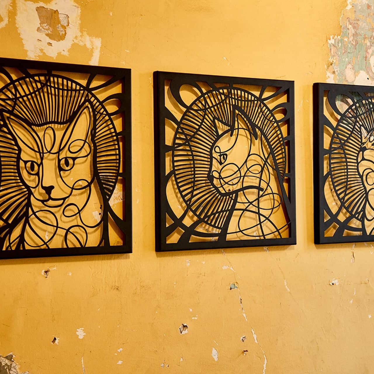 Cat Metal Wall Art 1006 Romadon