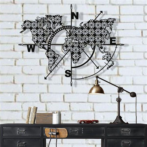World’s Map Metal Wall Art 1099 Romadon