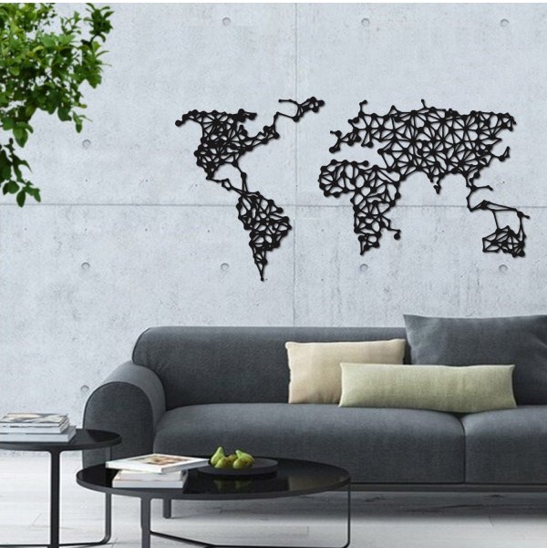World’s Map Metal Wall Art 1122 Romadon
